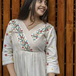 Rujave Embroidered V Neck Fit & Flare Maxi Dress-picture-23