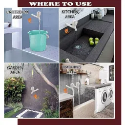 Fastgear Bathroom Faucet Set PVC Chrome Finish White, FG2250 ( Pack of 4) image 4