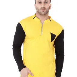 Blisstone Men Colourblocked Mandarin Collar Slim Fit T-shirt-picture-26