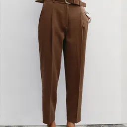 LULU & SKY Women Tapered Fit Easy Wash Trousers-image-71