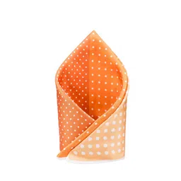 The Tie Hub Orange & White Four Square Printed Polka-Dotted Pocket Square-picture-24