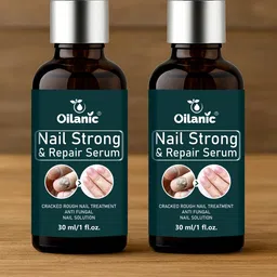 oilanic Nail Strong and Repair Serum for Smooth and Healthy Looking Nails (Pack of 2, Each 30 ml)|Deep Hydration & Nourishment for Brittle and Damaged Nails Helps Improve Texture & Overall Appearance| image 1