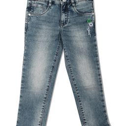 LEO Brand Name Embroidered Denim Jeans - Blue-picture-13