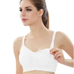 Fabme Sleeveless Solid Full Coverage Padded Bra - White-picture-23