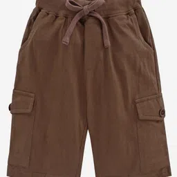 Kiddopanti Solid Shorts Pack Of 2 - Coffee Brown And Royal Blue image 3