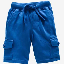 Kiddopanti Solid Shorts Pack Of 2 - Coffee Brown And Royal Blue image 5