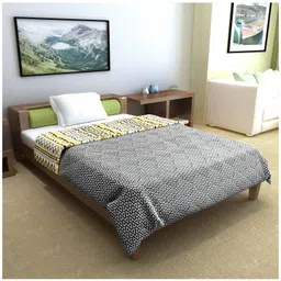 Divine Casa 120 GSM Reversible Microfiber Comforter for Single Bed, Size 230 x 140 cm (Abstract, Yellow Black) image 4