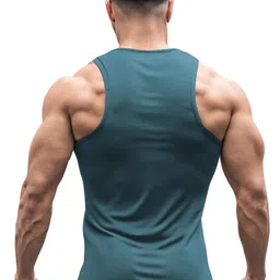 3Colors Printed Gym Vest VEST-NCUT-PUSH-AF BLUE_M image 2