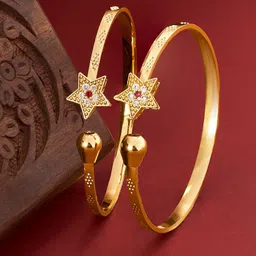 TEEJH Women 2 Gold-Plated Bangle-Style Bracelet-picture-17