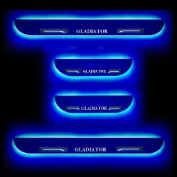 SCA Black Beauty Car Footstep/Door Sill Scuff Plate with Blue Color LED Light for Jeep Gladiator All Model (Set of 4 Pcs)-picture-33