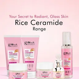 Globus naturals Set Of 4 Rice Ceramide Face Scrub-Serum-Cream & Peel Off Mask image 5