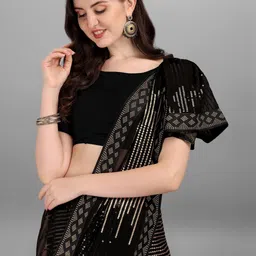 CaniBani Embellished Sequinned Pure Georgette Heavy Work Saree image 3