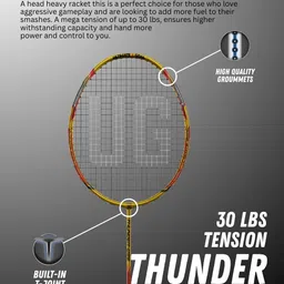 UG SPORTS Oval Shape Lightweight Badminton Racquet With Cover image 2