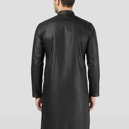 VASTRAMAY Men Geometric Yoke Design Jacquard Kurta image 4