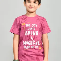 YOUMAA Boys Bio Finish Conversational Printed Round Neck Pure Cotton T-shirt-picture-21