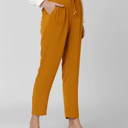 Vero Moda Women Mustard Yellow Regular Fit Solid Formal Trousers image 4