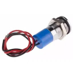 RS PRO Blue Panel Mount Indicator 12V DC, Mounting Hole Size 14 mm, Termination Type Lead Wires, IP Rating IP67, Model No 7038932 image 3