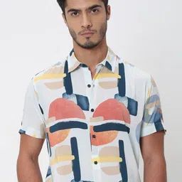 Mufti Men Slim Fit Opaque Printed Casual Shirt-image-31