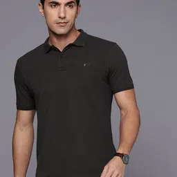 Louis Philippe Jeans Polo Collar Pure Cotton Slim Fit T-shirt image 2