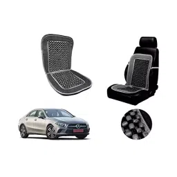 Auto Pearl Car Wooden Bead Seat Cushion with Grey Velvet Border Compatible for Mercedes-Benz A Class-picture-26
