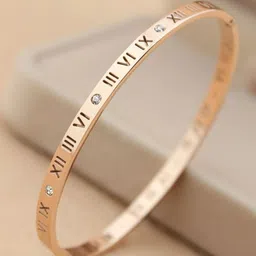 Jewels Galaxy Women Crystals Rose Gold-Plated Bangle-Style Bracelet image 3