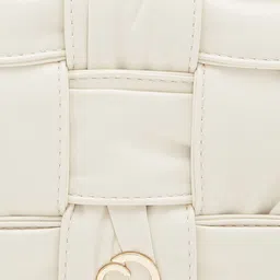 Caprese Textured PU Structured Sling Bag with Buckle Detail image 5