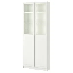 ikea billy / oxberg Bookcase with panel/glass doors, white, 80x30x202 cm-picture-16