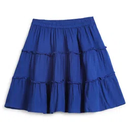 Chuppan Chupai Solid Tiered Skirt - Royal Blue-image-87
