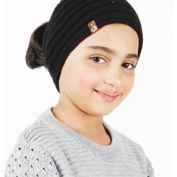 BHARATASYA Handknitted Woolen Ear Warmer Headband - Black-picture-22