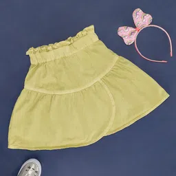 Pantaloons Junior Solid Flap Overlap Skirt  - Green image 1