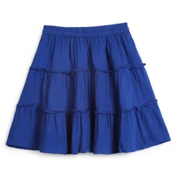Chuppan Chupai Solid Tiered Skirt - Royal Blue image 3
