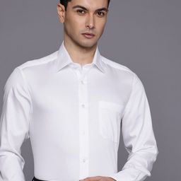 Louis Philippe Self Design Textured Pure Cotton Formal Shirt-picture-30