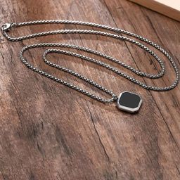 J.S ENTERPRISES Stainless Steel Square Pendant with Chain-picture-38