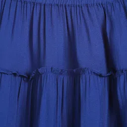 Chuppan Chupai Solid Tiered Skirt - Royal Blue image 4
