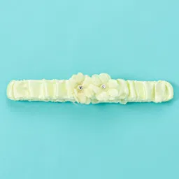 Enfance Sleeveless Bodice Pleated Shimmered Dress With Headband - Yellow image 4