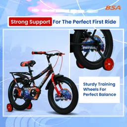 BSA Patrol 16T Kids Bicycle Single Speed - Carrier for 4-6 Years 85% Assembled - Black image 5