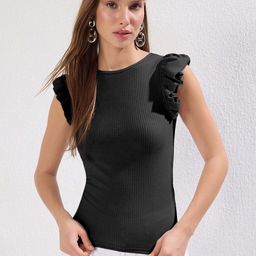 Trendyol Women Striped Flutter Sleeve Top-picture-38