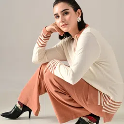 ANNY Striped V-Neck Top & Trousers Co-Ords image 4