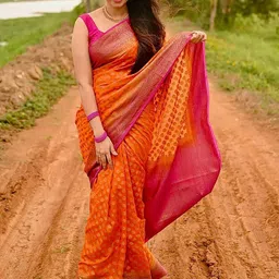 Moda Rapido Woven Design Zari Silk Blend Handloom Banarasi Saree-picture-32