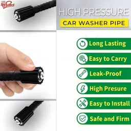 HPD Shakti 8 m Steel Braided Pressure Washer Hose Pipe for Multiple Brand image 5