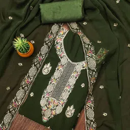 SAINOOR Embroidered Silk Georgette Unstitched Dress Material-picture-16