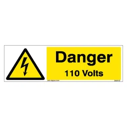 SUNSIGNS Danger 110 Volts Signages Size 300x100 mm HP Print + Vinyl, SN0187-picture-31