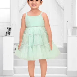 Pragya Exclusive Girl Solid Crepe Fit & Flare Dress-picture-39