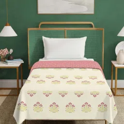 Urban Space Cotton Malmal Bed Ac Dohar Blanket, Reversible, Malhar Yellow-picture-18