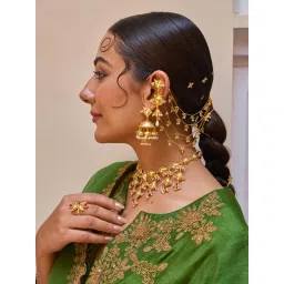 Tangerine Gajra Kaan chain Ear Cuff image 1