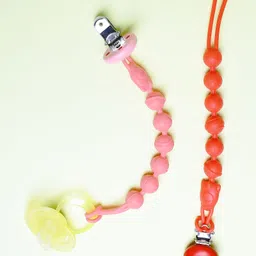 THE LITTLE LOOKERS Silicone Pacifier Clip for Baby Boys and Girls, One Piece Pacifier Clips, Wooden Soother Clips Design, Fits Most Pacifiers and Teething Toys - Red & Pink-picture-23