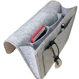 House of Quirk Bedside Caddy| Ipad Holder | Dorm College Room, Bunk Bed, Hospital Bed, Kids Baby Bed | Hanging Storage Organizer Remote Holder Light/Grey-picture-24