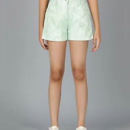 Tales & Stories Cotton Woven Tie Dye Shorts - Mint-picture-33