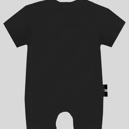 The Peppy Tend Christmas Theme 100% Cotton Half Sleeves Merry Christmas Text Printed Romper - Black image 3