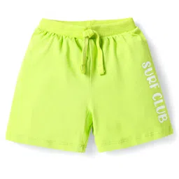Babyhug Cotton Knit Shorts with Tropical Print Pack of 3 - Limegreen & Purple image 2